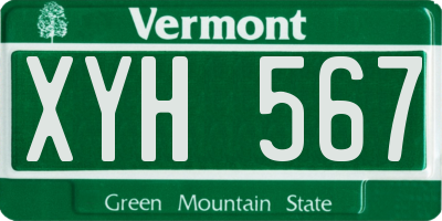VT license plate XYH567