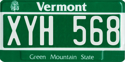 VT license plate XYH568