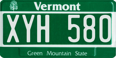 VT license plate XYH580