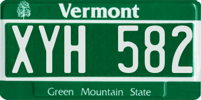 VT license plate XYH582
