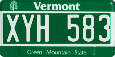 VT license plate XYH583