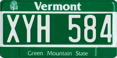 VT license plate XYH584