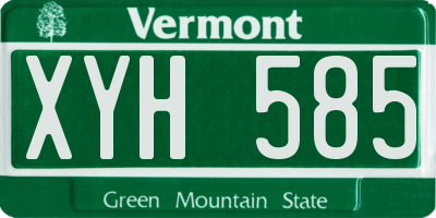 VT license plate XYH585