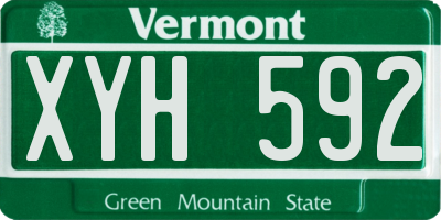 VT license plate XYH592