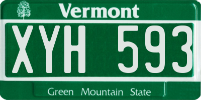VT license plate XYH593