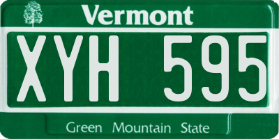 VT license plate XYH595