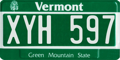 VT license plate XYH597