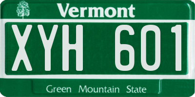 VT license plate XYH601