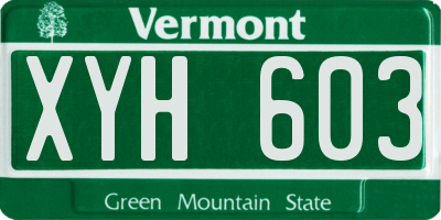 VT license plate XYH603