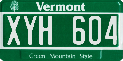 VT license plate XYH604