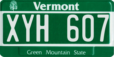 VT license plate XYH607
