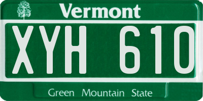 VT license plate XYH610