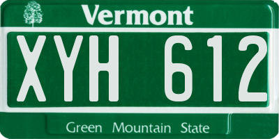 VT license plate XYH612