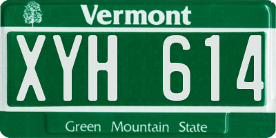 VT license plate XYH614
