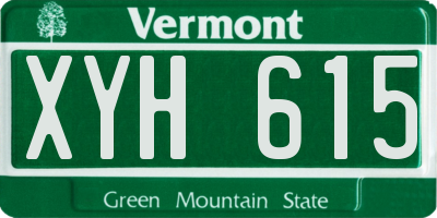 VT license plate XYH615