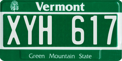 VT license plate XYH617