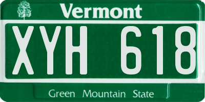 VT license plate XYH618