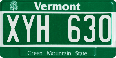 VT license plate XYH630