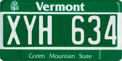 VT license plate XYH634