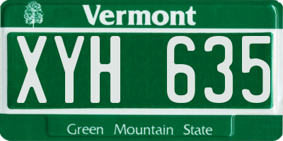 VT license plate XYH635