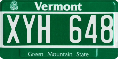 VT license plate XYH648