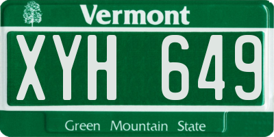 VT license plate XYH649