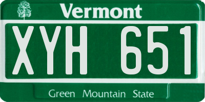 VT license plate XYH651