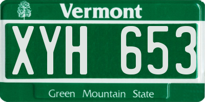 VT license plate XYH653