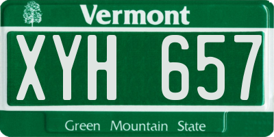 VT license plate XYH657