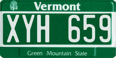 VT license plate XYH659