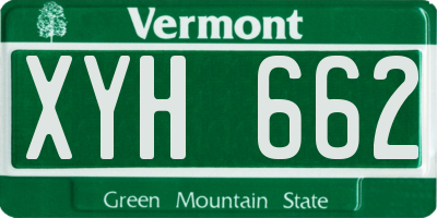 VT license plate XYH662