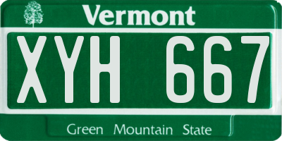 VT license plate XYH667