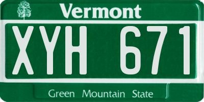 VT license plate XYH671