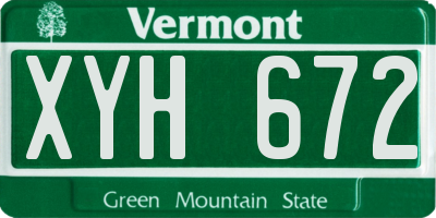 VT license plate XYH672