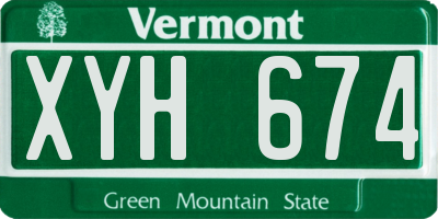 VT license plate XYH674