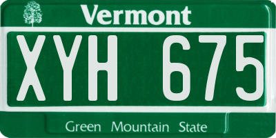 VT license plate XYH675