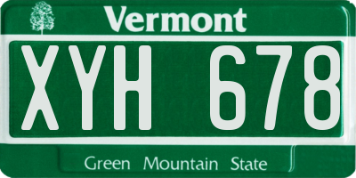 VT license plate XYH678