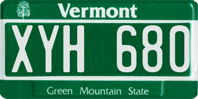 VT license plate XYH680
