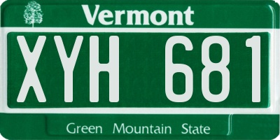 VT license plate XYH681