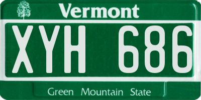 VT license plate XYH686