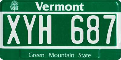VT license plate XYH687