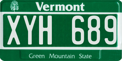 VT license plate XYH689