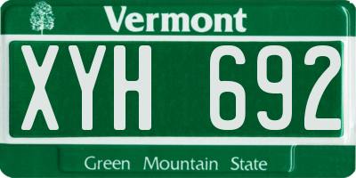 VT license plate XYH692