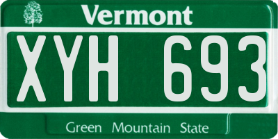 VT license plate XYH693