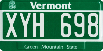 VT license plate XYH698