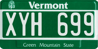 VT license plate XYH699