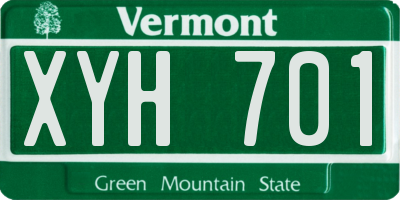 VT license plate XYH701