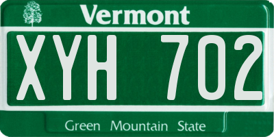 VT license plate XYH702