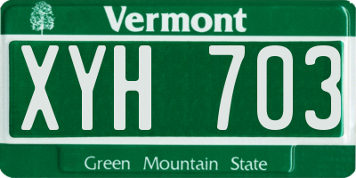 VT license plate XYH703