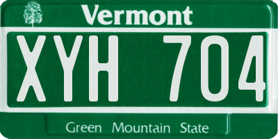 VT license plate XYH704